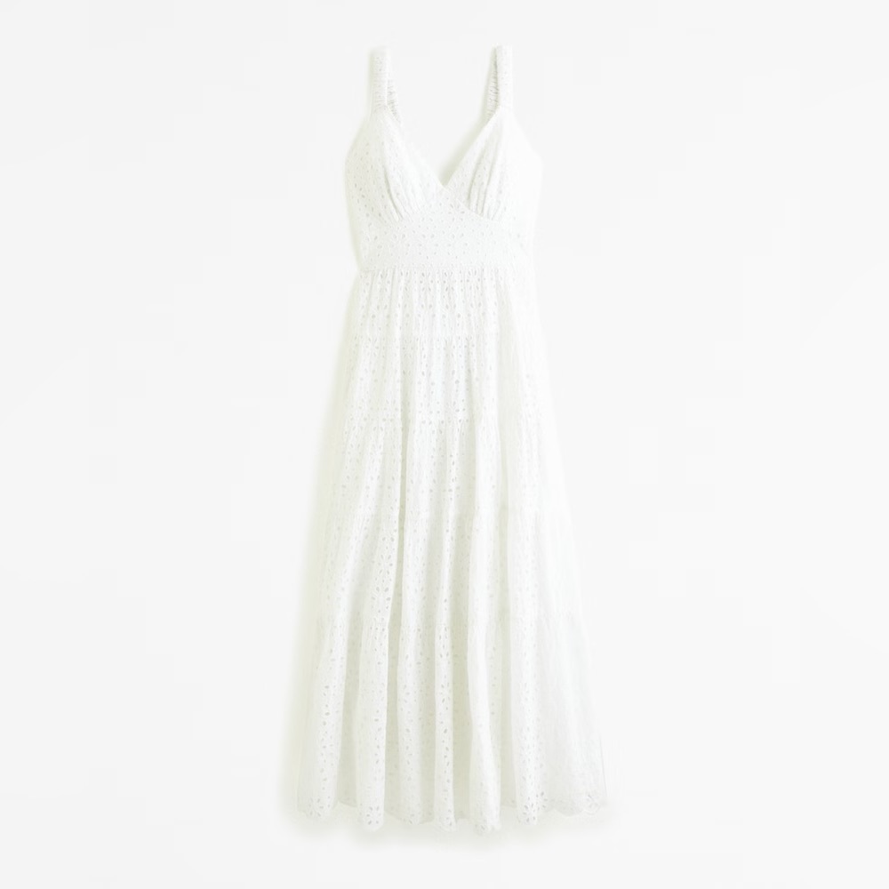 Abercrombie & Fitch White Eyelet Maxi Dress